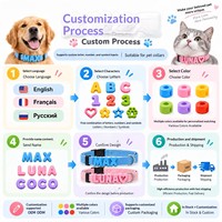 Perles en silicone multilingues personnalisées, imperméables et résistantes à la flexion, pour colliers DIY, accessoires pour animaux de compagnie, étiquettes nominatives pour chats et chiens, symboles colorés