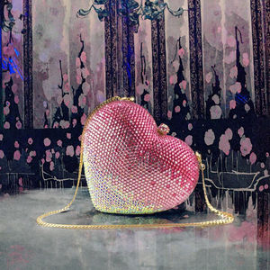 Fashion Crystal Heart Shape <b>for</b> Multi Color Women <b>Wedding</b> <b>Clutch</b> <b>Bag</b> - Product Image 3