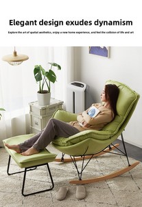 Repose-pieds ottoman en métal pour canapé, chaise à bascule, design nordique, revêtement en tissu technologique - Product Image 6