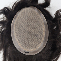 Toupet M-lace avec base en soie, dentelle frontale, ligne de cheveux naturelle, style libre, densité 130%