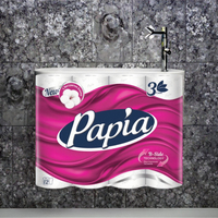 Papier toilette jetable de haute qualité, doux, standard, en rouleau, 3 plis, en pâte de bois vierge