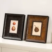 Cadre photo vintage américain créatif à profil profond, en bois rustique biseauté, fait main, écologique, pour la décoration intérieure et l'affichage artistique sur table