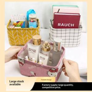Panier de rangement en tissu GREENSIDE, pliable, robuste, épaissi, mignon, pour dortoir, papeterie, cosmétiques, <span class=keywords><strong>Hello</strong></span> - Product Image 2