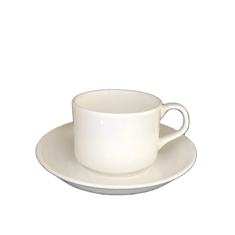 220CC 250ml Kaffeetassen Großhandels preis klassisches Design Kaffee Tee tassen und Untertasse Porzellan