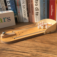 Innovation Bois Massif Parent Enfant Balle Amusante Mini Jeu De Table De Bowling Jouet En Bois pour Enfants