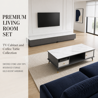 Meuble TV de luxe, table basse combinée, mobilier moderne pour salon, panneau