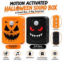 Boîte à Sons d'Halloween avec Détecteur de Mouvement PIR, Son Personnalisé MP3, Accessoire Sonore Effrayant pour Décoration de Fête dans une Maison Hantée