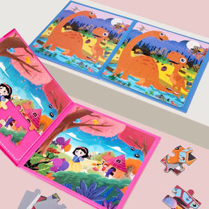 <span class=keywords><strong>Livre</strong></span> de puzzle magnétique pliable 2 en 1 - Jouet éducatif en bois pour enfants <span class=keywords><strong>sur</strong></span> 5 thèmes pour la créativité et l'entraînement à la concentration - Product Image 1