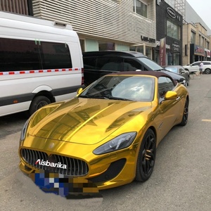 1.52 X 17m PET Anti Gores Super Gloss Glod Stiker Pembungkus Mobil <span class=keywords><strong>Vinyl</strong></span> <span class=keywords><strong>Mirror</strong></span> <span class=keywords><strong>Chrome</strong></span> Stiker Pembungkus Mobil Full Body Matte <span class=keywords><strong>Gold</strong></span> Pembungkus Bodi - Product Image 4