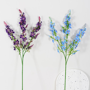 Flower Delight Flores Artificiales Azules y Blancas de Plástico de Alta Simulación, Decoración de Boda, Estilo Nórdico, Decoración del Hogar - Product Image 2