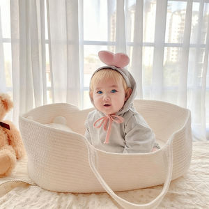 Lit en corde <span class=keywords><strong>de</strong></span> coton écologique pour bébé, best-seller, multifonctionnel, panier <span class=keywords><strong>de</strong></span> rangement portable, panier à langer pour bébé - Product Image 3
