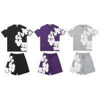 Ensemble sweat à capuche et pantalon ample en coton DT Kapok de haute qualité, style américain, avec poche imprimée, 350-400g