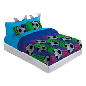 Couverture de lit rectangulaire à motif de ballon de football, literie moderne imprimée pour toutes les saisons - Product Image 1