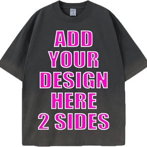 Camiseta Oversize Retro Americana de Hip-Hop Estampada de Manga Corta para Hombre y Mujer, Estilo Vintage Lavado, Tejido Holgado de Largo Extendido - Product Image 4