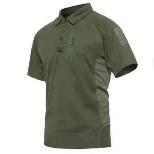 Men's Short Sleeve Shirt Cargo Tactical Pullover Outdoor T-Shirt Combat Polo Shirts