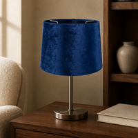 Abat-jour de lampe en velours bleu foncé 305x355x250 mm, abat-jour conique pour lampe de table, vente en gros, OEM, étiquette privée, décoration intérieure