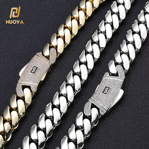 <span class=keywords><strong>Bracciale</strong></span> a catena cubana spessa placcata <span class=keywords><strong>oro</strong></span> 14K NUOYA USA Warehouse con chiusura a diamante ghiacciato, gioielli <span class=keywords><strong>di</strong></span> lusso da <span class=keywords><strong>uomo</strong></span> - Product Image 5