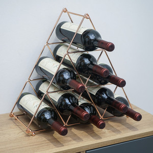 Wine Rack Decor Stackable Steel Kitchen Shelf Stand Storage Rose Gold Display Nodern Countertop Bottle Holders Metal Wine Racks