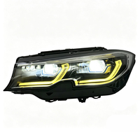 Phares LED SJC Auto pour BMW Série 3 G20 G28 2020-2022, double couleur jaune et blanc, feux de jour DRL, assemblage automobile Plug & Play, argent d'origine