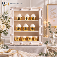 Vintage Weißes Holz-Dessert-Präsentationsständer-Set Mehrstöckiger Kuchenständer für Hochzeit Geburtstag Party Teetisch-Dekoration