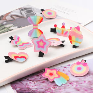 Lindos pasadores de pelo de corazón Ins Sweet Girl, pinzas de pico de pato y pasadores de pelo con lazo para estudiantes para Primavera Verano, accesorios para el cabello de dibujos animados - Product Image 3