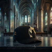 Casquettes de baseball 5 panneaux OEM à faible MOQ, avec logo personnalisé brodé ou imprimé, visière incurvée, motif X El Mago, dorées, style vintage streetwear