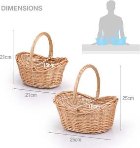 भंडारण विलो बास्केट 2 का सेट - Product Image 6