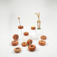Bouchon diffuseur en bois de hêtre naturel, écologique et durable, avec logo personnalisé, pour bouteille en verre d'aromathérapie polie