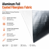 Tissu en fibre de verre recouvert de feuille d'aluminium flexible, matériau d'isolation thermique réfléchissant pour équipement industriel