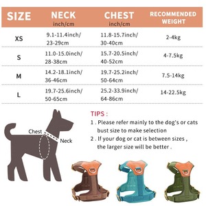 Harnais de poitrine pour chien de taille moyenne, style gilet, anti-explosion, réfléchissant, avec laisse en cuir véritable - Product Image 4