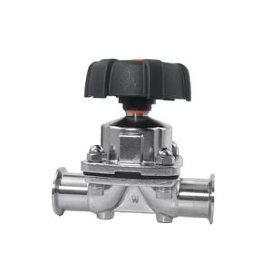 जल मीडिया के लिए उच्च गुणवत्ता 316 एल स्टेनलेस स्टील मैनुअल पावर सैनिटरी डायाफ्राम वाल्व - Product Image 1
