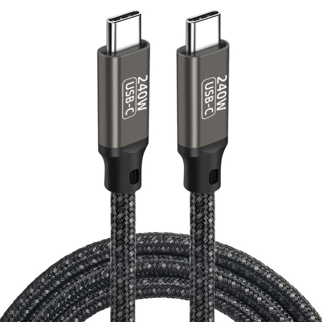 High Quality Nylon Braided Type-C PD3.1 240W 5A Fast Charging 480Mbps Data Cable for iPhone for MacBook Computer Carplay Switch