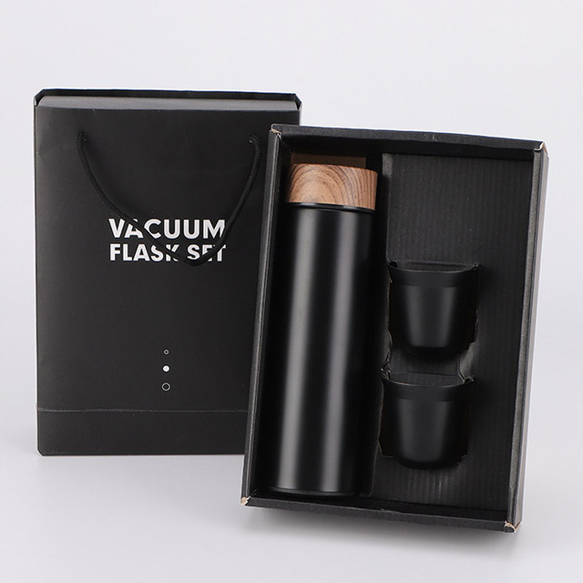 Portable Vacuum Stainless Steel 304 Flask Set With Handle 500ml Thermos Cups Three Caps for Gift