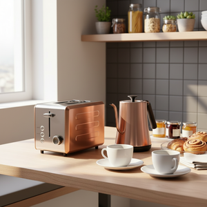 Ensemble de petit-déjeuner OUSHENG, <span class=keywords><strong>grille</strong></span>-<span class=keywords><strong>pain</strong></span> électrique en acier inoxydable à 2 tranches, minuterie mécanique, triple fonction, classe énergétique efficace, classe Goose - Product Image 2