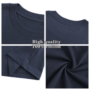 T-shirt d'été formel pour <span class=keywords><strong>homme</strong></span>, uni, décontracté, coupe ample, à manches courtes, brodé, col rond, 100 % coton - Product Image 4