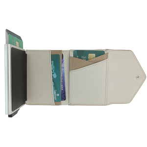 Custom <b>Slim</b> Aluminum Designer Unisex Wallet RFID Blocking Anti-Theft Pop-up Business <b>Card</b> <b>Holder</b> Short Length Zipper CardHoda - Product Image 2
