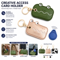 Promotionele PU lederen sleutelhanger gedenkgeschenk kleine accessoire houder voor toegangskaart op maat gemaakte mini sleutelkaart houder met aangepast LOGO