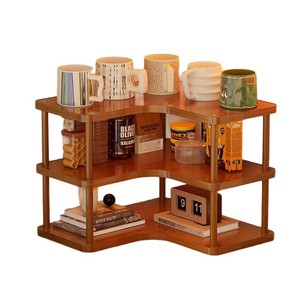 Corner <b>desktop</b> <b>shelf</b>, multi-layer storage for kitchen household daily necessities, home goods, desk bookshelf, storage rack - Product Image 5