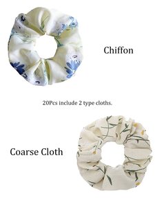 20 Pièces Chouchous Floraux pour Cheveux en Mousseline Unie pour Femmes, Élastiques à Cheveux, Attaches pour Queue de Cheval, Accessoires Capillaires pour Filles VSCO - Product Image 3