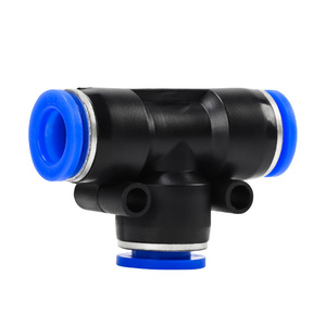 Pneumatic <b>Quick</b> Coupler Plastic T <b>Connector</b> PE 4 6 8 10 12 16mm Air Hose Fitting - Product Image 1
