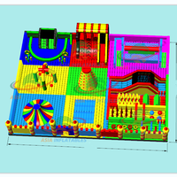 Parc à thème en pvc commercial obstacle gonflable château de maison de rebond aire de jeux extérieure pour la fête des enfants
