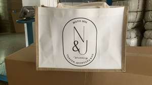 Borsa Shopper Personalizzata in Iuta Ecologica Riutilizzabile 40x35x15CM con Manici in Corda e Tracolla, Grande Capacità, Campione Gratuito - Product Image 4