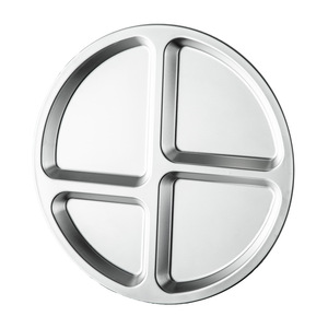 Piatto da Cena in Acciaio Inox 316 a 4 Scomparti, 26 cm, Vassoio Grande Diviso da 10,4 Pollici, Piatto per il Controllo delle Porzioni per Adulti, per Mensa - Product Image 6