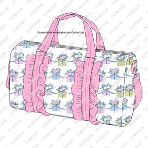 ÉCHANTILLON GRATUIT Sacs de voyage personnalisés pour <span class=keywords><strong>enfants</strong></span> de grande capacité Sacs de voyage à volants imperméables pour le week-end pour bébé fille - Product Image 1