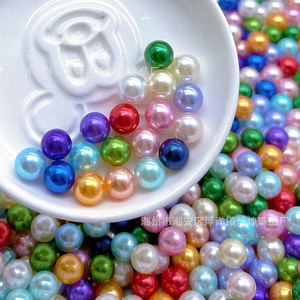ลูกปัดอะคริลิคทรงกลมสีเงาสูงสำหรับงานประดิษฐ์เครื่องประดับ DIY ขนาด 8 มม. 10 มม. 12 มม. พร้อมผิวมุก - Product Image 3