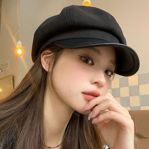 Béret polyvalent en PU de style coréen pour femme, automne/hiver, octogonal, flatteur pour le visage, décontracté, vintage, style britannique, casquette de gavroche, casquette de <span class=keywords><strong>peintre</strong></span> - Product Image 3
