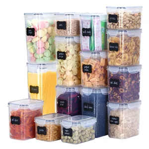 تخزين الطعام محكم الغلق-30 منظمة علب بلاستيكية للمطبخ والمخزن للحبوب الغذائية الجافة