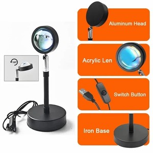 Luz Nocturna de Proyección Ambiental con Efecto Atardecer USB para Decoración del Hogar, Iluminación Relajante para Dormitorio y Sala de Estar - Product Image 2