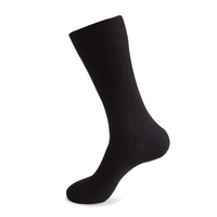 Vente en gros de chaussettes pour hommes, classiques d'affaires, classiques, en coton, à rayures, grande taille, chaussettes à double aiguille, chaussettes longues blanches personnalisées pour hommes