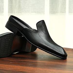 2026 Fashionable lightweight outdoor Four Seasons Half Loafer Plus Size Lazy Leather Shoes Without <b>Heel</b> One-legged <b>Men</b> Slippers - Product Image 1